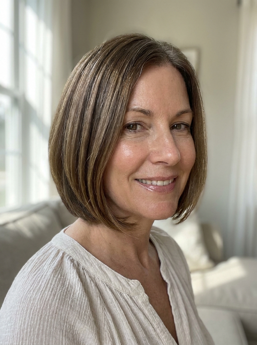 Rund geschnittener Bob als Bob Frisuren ab 50 Inspiration 2026